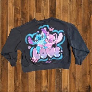 Zara x Disney Stitch & Angel Cropped Sweatshirt – Kids 9–10Y (140cm)
